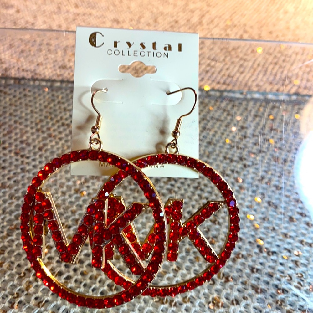 CRYSTAL- MK Red Crystal Gold Earrings.